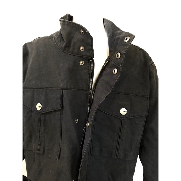 UGG COHEN WAXED COTTON JACKET -OFF BLACK - SIZE M -NWT - Picture 7 of 10